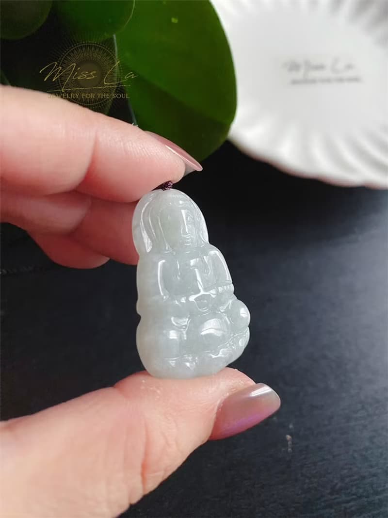 天然緬甸玉翡翠 觀音 菩薩 禮物 玉墜 項鍊 吊飾 保平安 健康