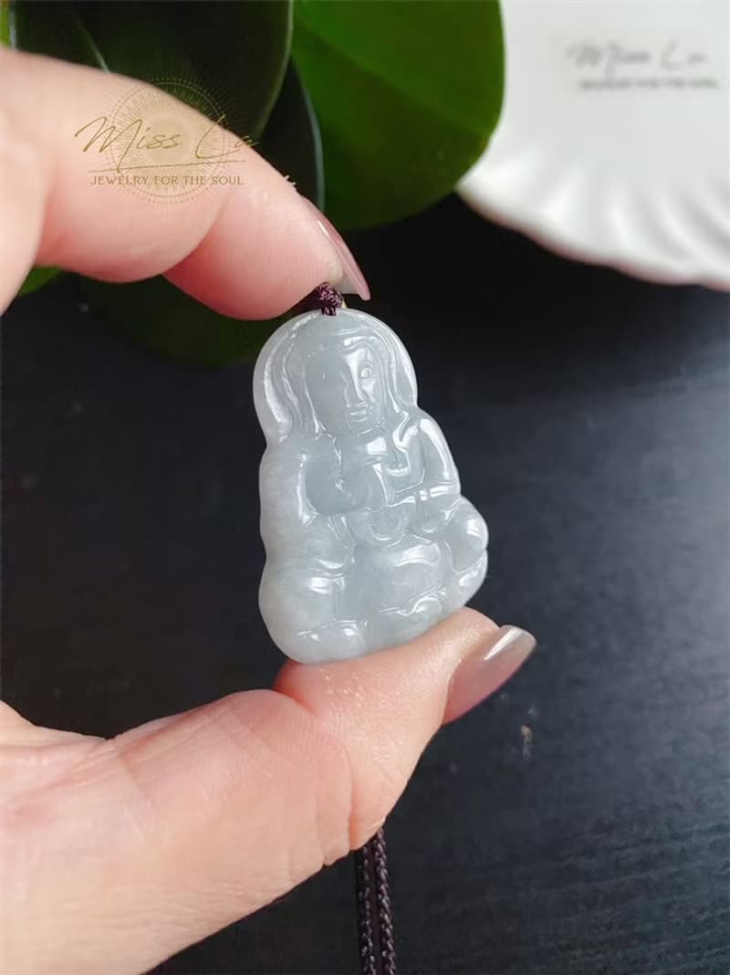 天然緬甸玉翡翠 觀音 菩薩 禮物 玉墜 項鍊 吊飾 保平安 健康