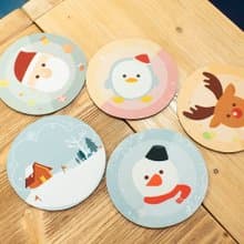 QIDINA 2入/SGS聖誕限定 加大加厚硅藻土吸水軟杯墊14cm
