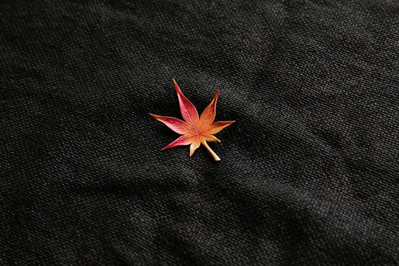 滿滿秋意 楓葉黃銅胸針 義大利頭層牛皮 手工染色 手工製