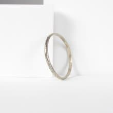 Vintage 925 Sterling Floral Etched Silver Bangle Bracelet