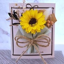 向日葵香皂花束小卡 畢業禮物 乾燥花卡片 萬用卡片