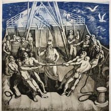 Crossing the Equator Vintage Color Etching Wall Art Home Decor
