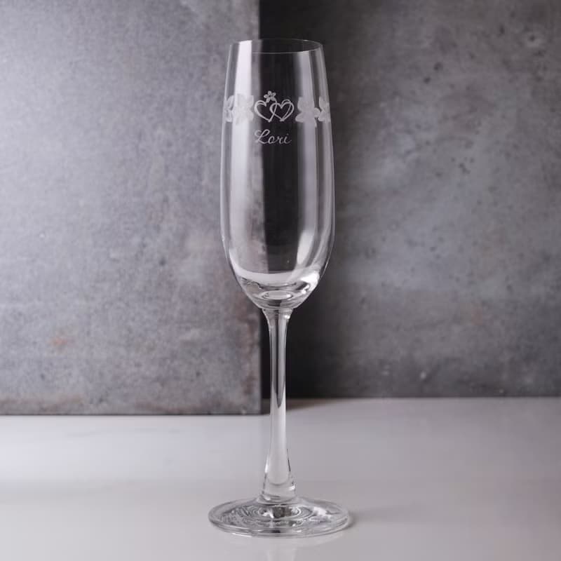 210cc【桐花香檳杯】情人節紀念酒杯雕刻 七夕送禮