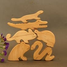 wooden reptiles animals, wooden desert animals, Christmas gift Baby