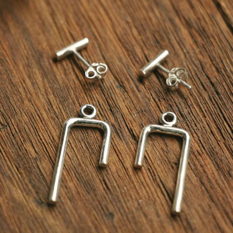 925純銀圓珠耳釘 女生極簡幾何風 手作耳環 推薦必買