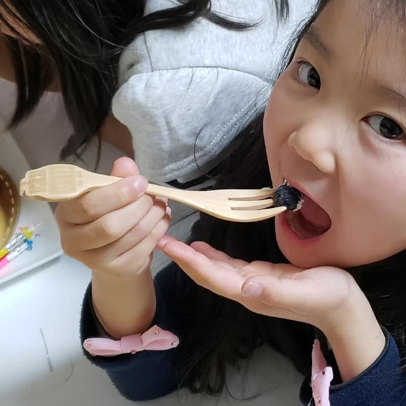 【SPICE】日本 PETIT'S MAMAN 兒童天然木頭叉子&湯匙套組-機器人