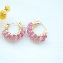 HappyCircle1.3cm│草莓晶款 美國14kgf 耳夾 人緣 戀愛運 禮物
