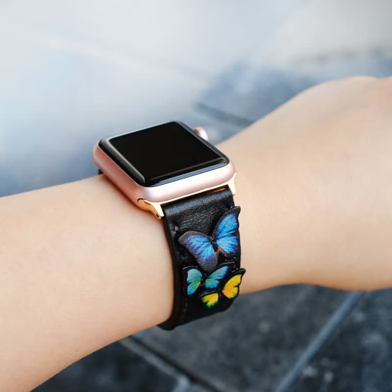 Apple Watch Band 38mm 42mm 40mm 44mm, HandStitched Handmade
