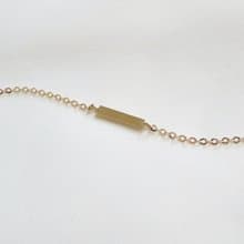 一字亮面14K金手鍊