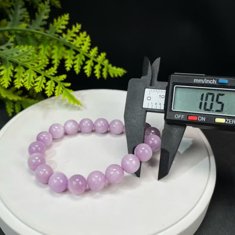 精品紫鋰輝手串10.5mm冰潤顆顆貓眼薰衣草水晶手錬女招財辟邪運勢