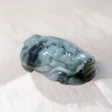 【吉祥‧長壽】飄藍花翡翠龍龜 | 天然緬甸A貨翡翠 | 送禮
