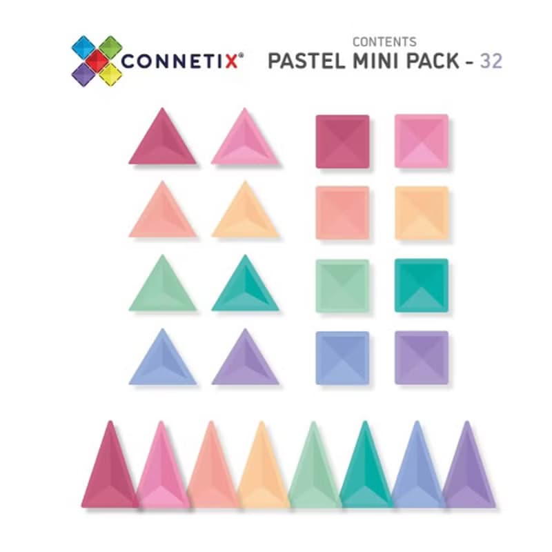 澳洲Connetix粉彩磁力積木-迷你入門組(32pc) 兒童玩具