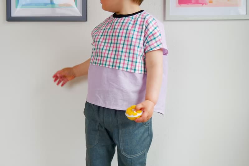 子供服　チェック半袖ブラウス