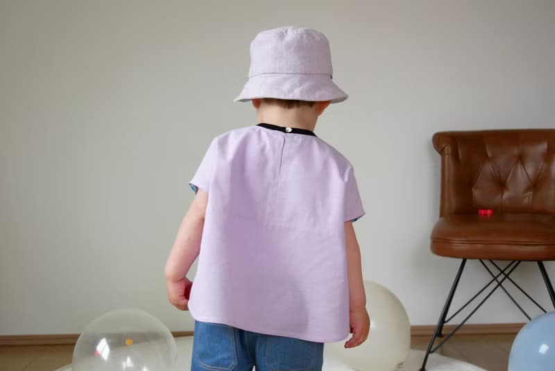 子供服　チェック半袖ブラウス