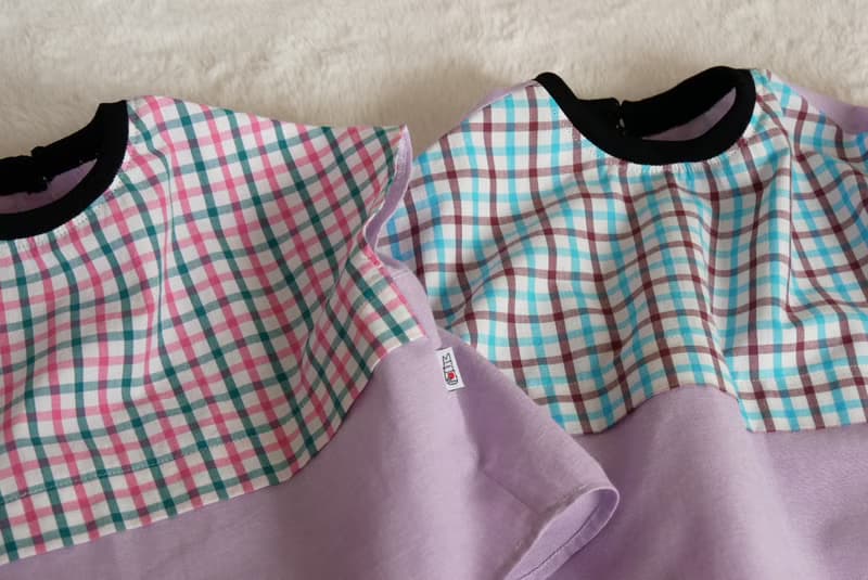子供服　チェック半袖ブラウス