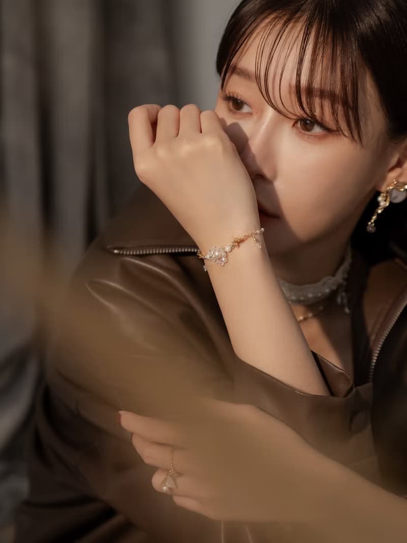 落葉微光。MUCHAT手作14KGP枝葉水晶珠花手鍊