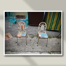 台灣街頭攝影-高雄旗津海鮮餐廳-餐椅-藝術微噴/掛畫/複製畫/海報