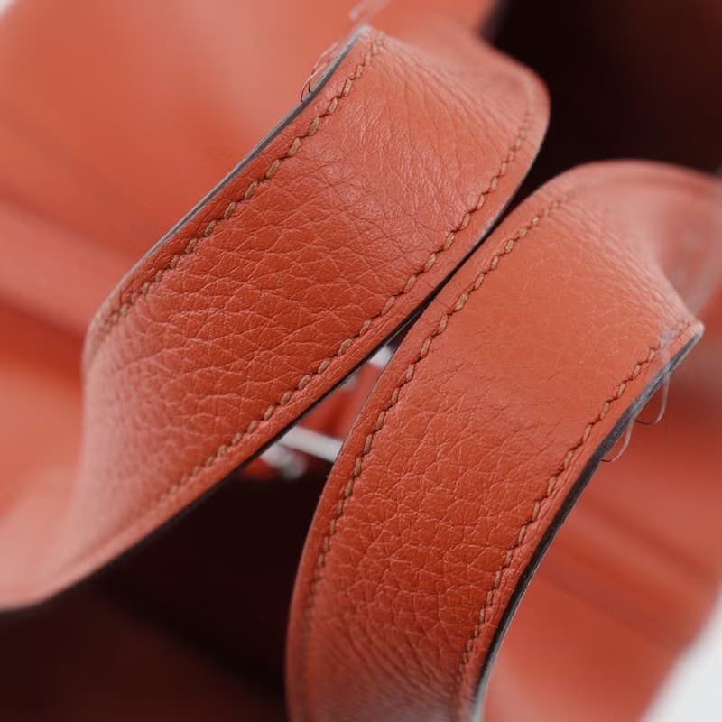 【日本直送】エルメス HERMES ピコタンロックPM ハンドバッグ トリヨンクレマンス オレンジ/シルバー金具 X レディース【中古】