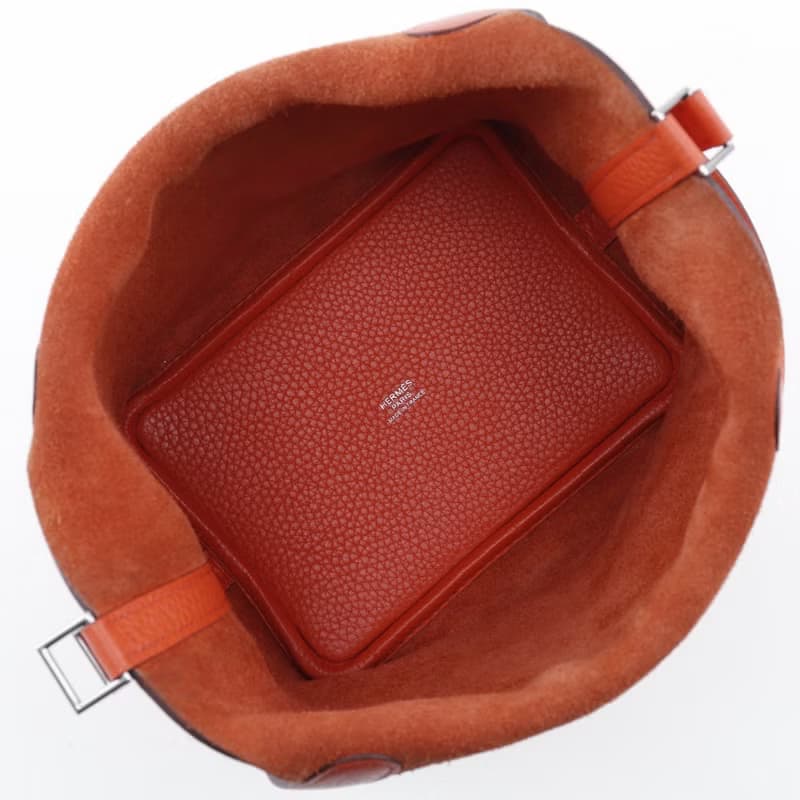 【日本直送】エルメス HERMES ピコタンロックPM ハンドバッグ トリヨンクレマンス オレンジ/シルバー金具 X レディース【中古】