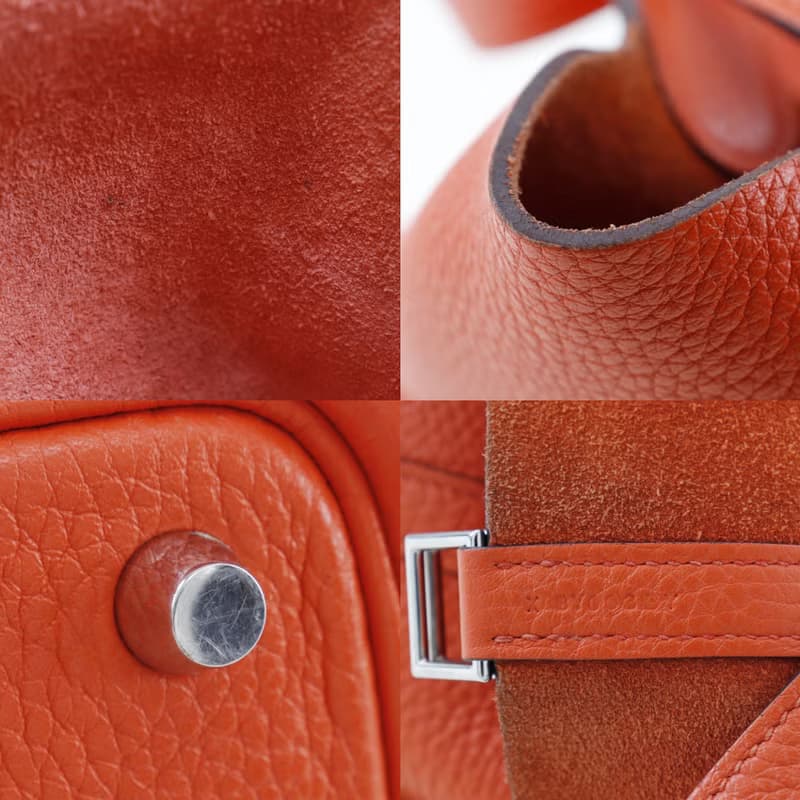 【日本直送】エルメス HERMES ピコタンロックPM ハンドバッグ トリヨンクレマンス オレンジ/シルバー金具 X レディース【中古】