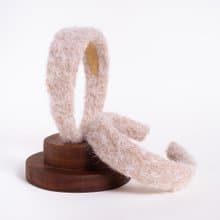 hairy light beige hairband handmade headband