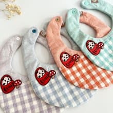 小福狗刺繡格紋六層紗兜