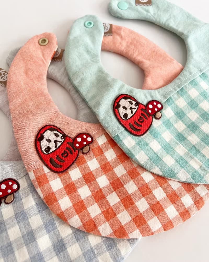 小福狗刺繡格紋六層紗兜