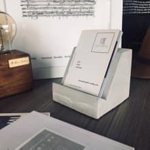 曙MUSE 極簡梯形水泥名片架 手機架 辦公室 擴香石 手作 創意