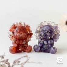 水晶擺飾 公仔 萌寵 萌萌獅 M號 | 天然水晶與礦石 職人滴膠手作
