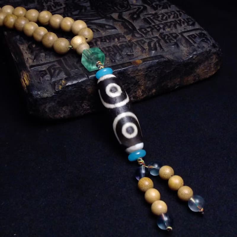 七眼天珠 三眼天珠 天河石佛珠 螢石佛珠 108顆巴布亞沉香念珠