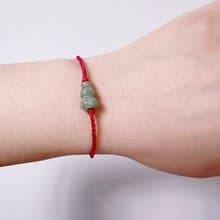 特價款 天然翡翠葫蘆手繩 福祿綿長 好運紅手繩