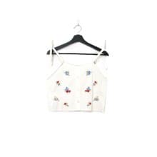 Back to Green-再製綁帶刺繡 繽紛花束 花朵sv-30/ vintage vest