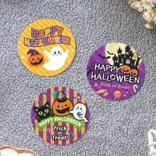 萬聖節貼紙 4cm圓形貼紙 (3款可挑) HALLOWEEN 糖果 學校 裝飾