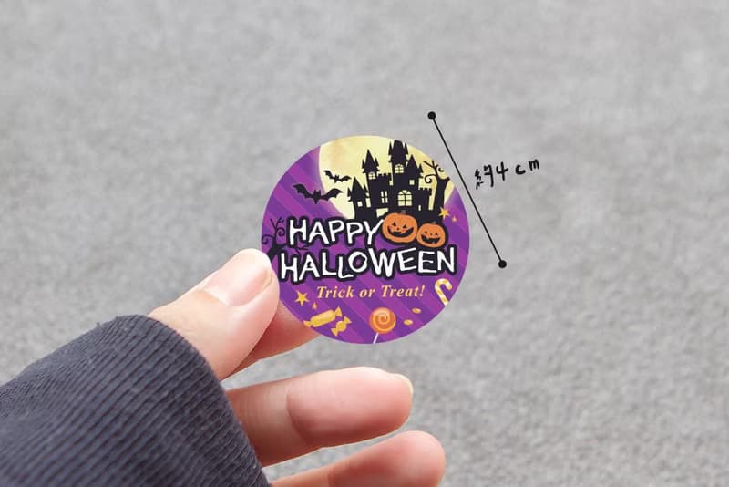 萬聖節貼紙 4cm圓形貼紙 (3款可挑) HALLOWEEN 糖果 學校 裝飾