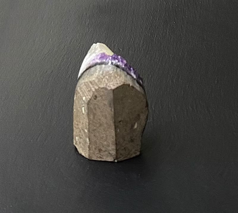招財開運-天然原礦異象紫晶鎮共生彩虹方解石及黑碧璽 快速出貨