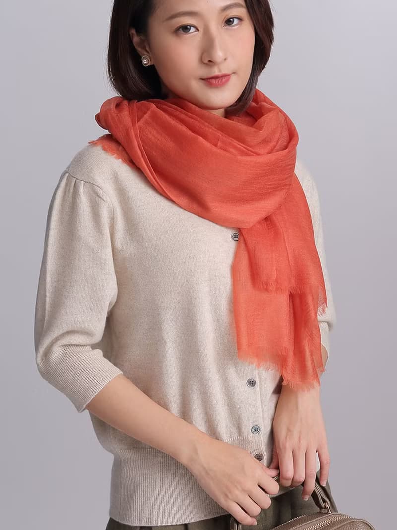 愛馬仕橘Pashmina戒指羊絨圍巾_出國禮物生日禮物精品送禮靈感