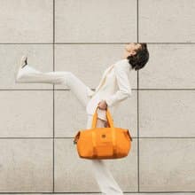 【BRIC' S】X-Bag 2合1摺疊旅行袋(中)- 黃昏橘