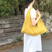 吾妻袋  購物袋 側背包 圓點款-芥黃色 L size