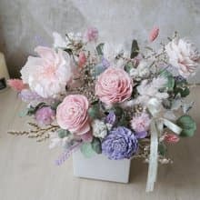 方盆中大型加大款乾燥花盆花【甜蜜夢境】乾燥花盆花/開幕賀禮/新