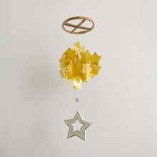 DIY-KIT | Sparkling-Wooden Star-Star-Gold | Shell Wind Chime Mobile | #0-396