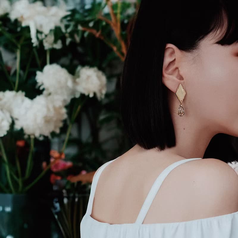 耳環 | Yellow Antique Tulip 復古鬱金香