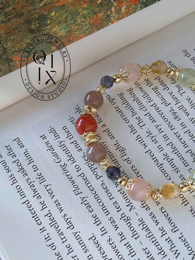途經玫瑰丨粉晶+薔薇輝+橄欖石 //提升自信// 天然水晶手鍊