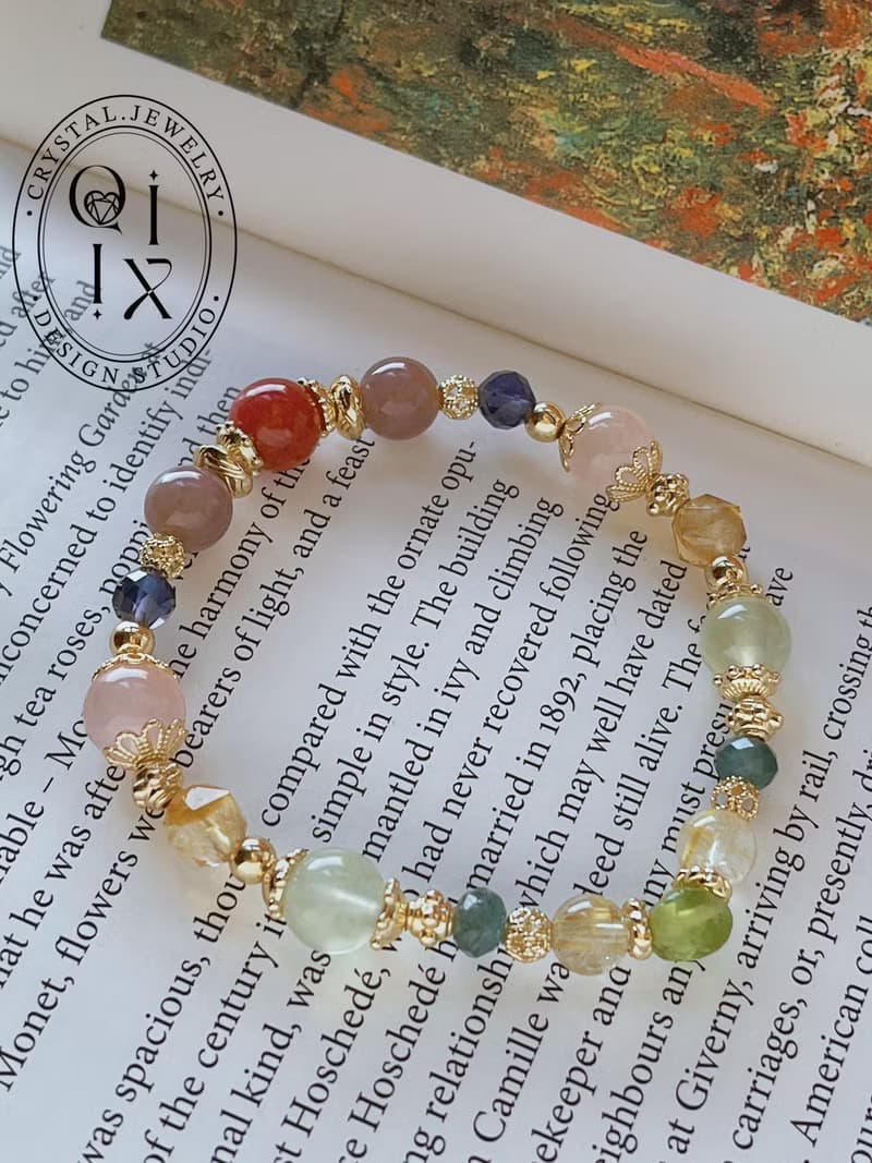 途經玫瑰丨粉晶+薔薇輝+橄欖石 //提升自信// 天然水晶手鍊