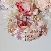 淺戀晨曦-雙圈款/水晶手鍊/月光石/橙月光石/粉晶/草莓晶/愛情