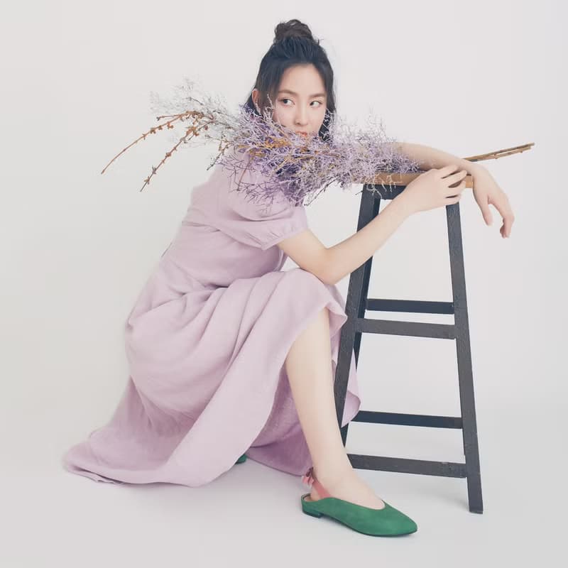 後繫帶穆勒!結花小禮物尖頭鞋 綠 全真皮 MIT 胭脂脆梅
