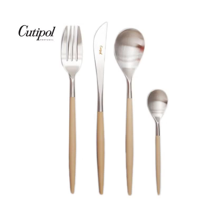 葡萄牙 Cutipol  MIO  奶茶銀  主餐四件組(刀叉匙+咖啡匙)