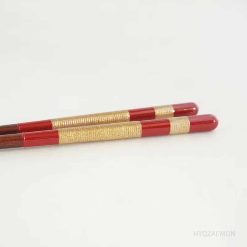 兵左衛門　箸ギフトセット　招き猫　先角桜草　赤・中　21.5cm