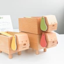 發票盒－好運汪汪原木收納盒・全實木療癒小物