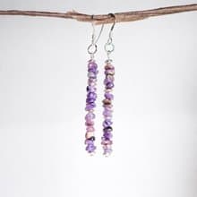 Charoite Earrings, 925Silver, Taurus stone, Libra Birth gem, Mother Day Gift